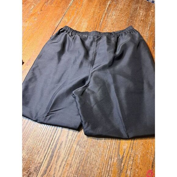1X Silkland Woman Black Silk Side Zip Lined Pants  100% Silk High Rise Waist - Picture 4 of 4
